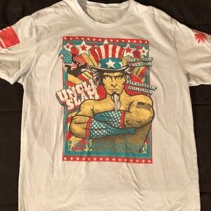 Club Grunt Style Shirt Large Uncle SLAM Defending Freedom Wrestling Blue